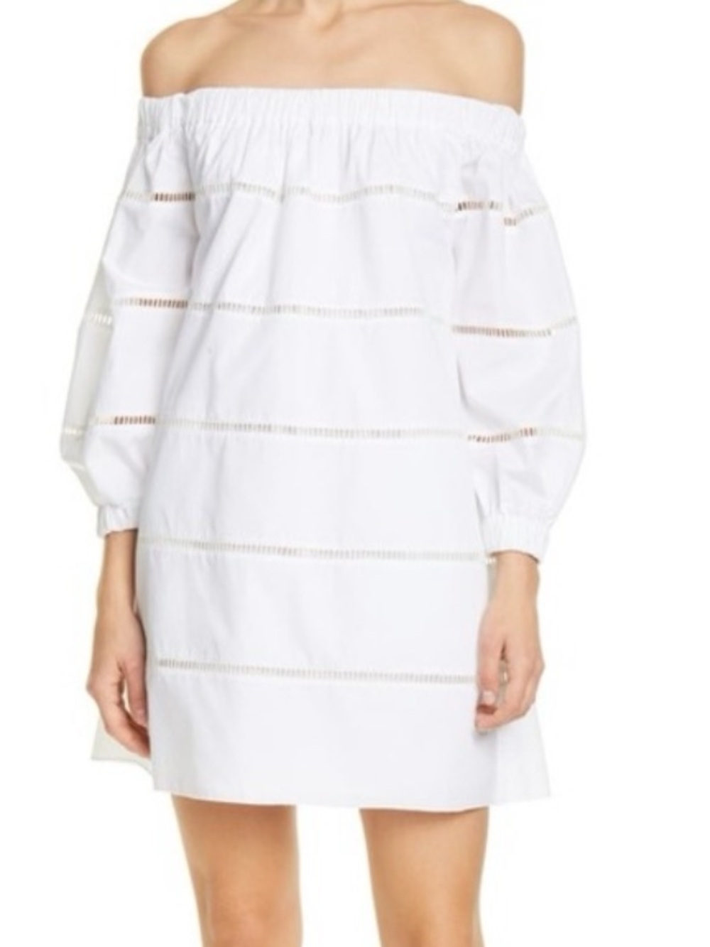 A.L.C. White Off-the-Shoulder Eyelet Strapless Dress, Size S, NWT